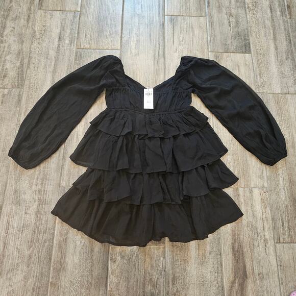 Abercrombie & Fitch Dress Womens XSP Mini Long Sleeve Ruffle Tiered Romantic - Picture 8 of 14